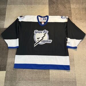 CCM Tampa Bay Lightning NHL Hockey Jersey Mens Size XXL Black White Blue